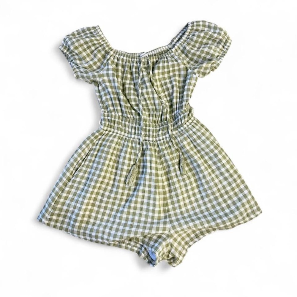 American Eagle S Gingham Romper Cottage Core Coquette Festival Farmers Market